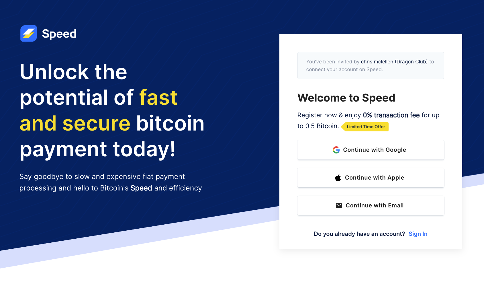 TrySpeed Signup Page