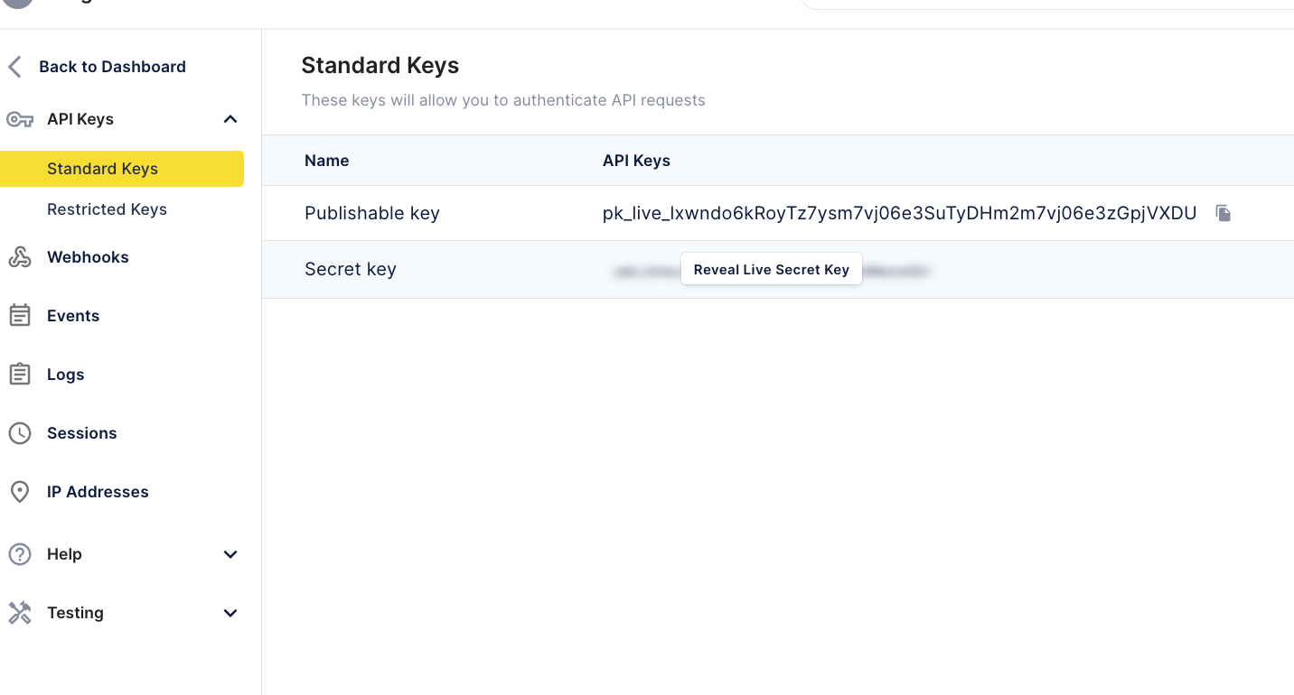 TrySpeed API Keys